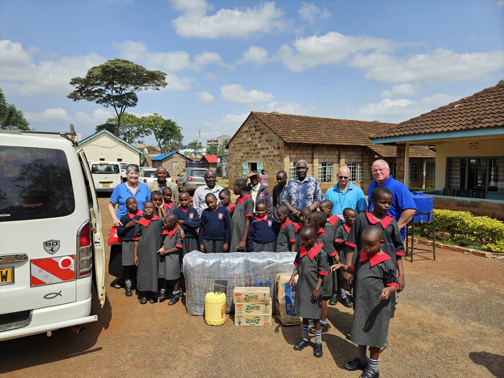 Thika School for the Visually Impaired receiving gifts from GIMI mission team.